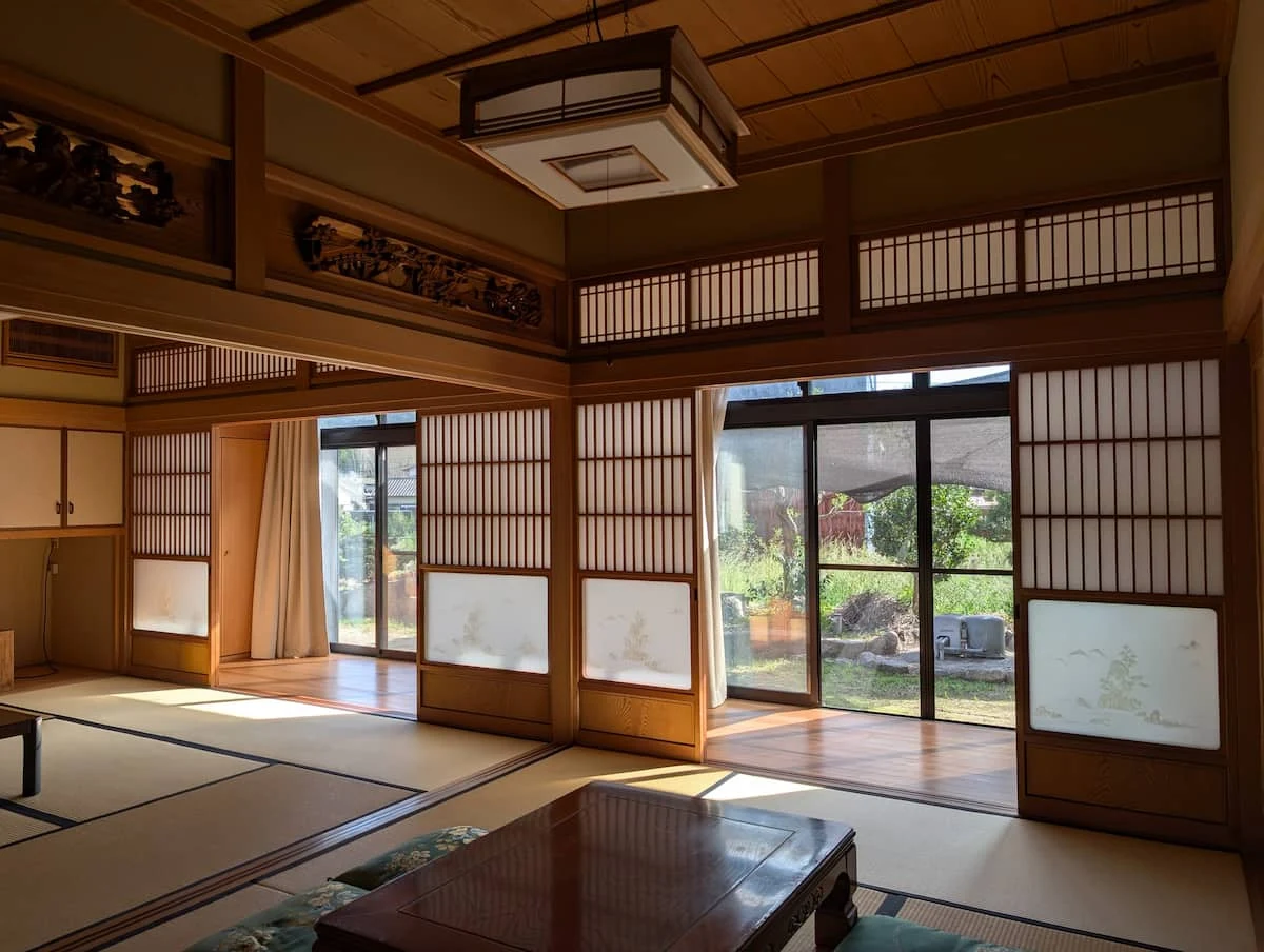 Traditional tatami rooms in the accommodation